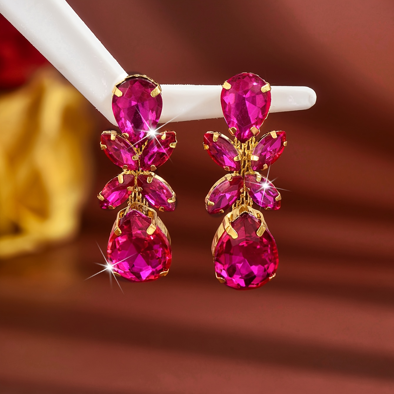 Women's Water Drop Patchwork Drop Earrings, Premium Design Jewelry